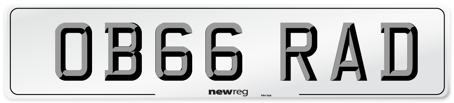 OB66 RAD Number Plate from New Reg